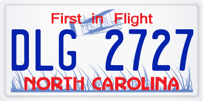 NC license plate DLG2727