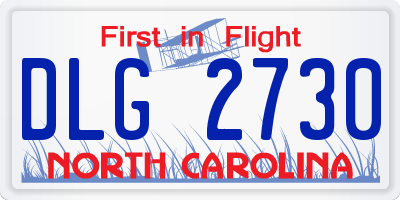 NC license plate DLG2730