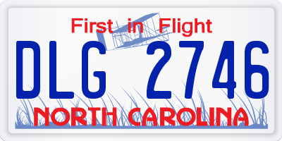 NC license plate DLG2746