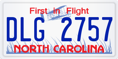 NC license plate DLG2757