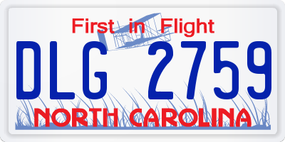 NC license plate DLG2759
