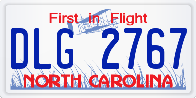 NC license plate DLG2767