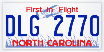 NC license plate DLG2770