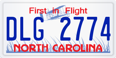 NC license plate DLG2774