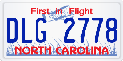 NC license plate DLG2778