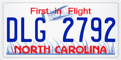 NC license plate DLG2792
