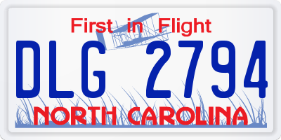 NC license plate DLG2794