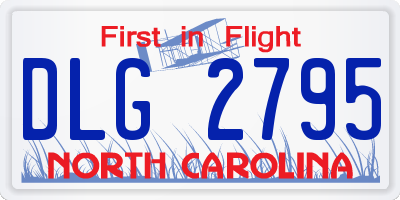 NC license plate DLG2795