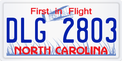 NC license plate DLG2803