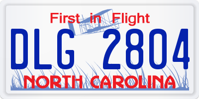 NC license plate DLG2804