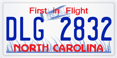 NC license plate DLG2832