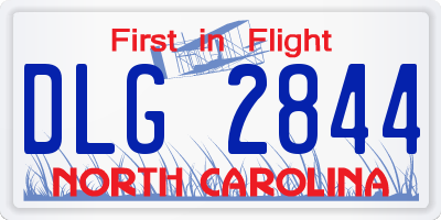 NC license plate DLG2844