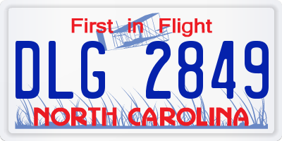 NC license plate DLG2849