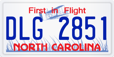 NC license plate DLG2851