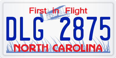 NC license plate DLG2875
