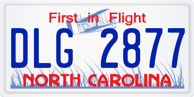 NC license plate DLG2877