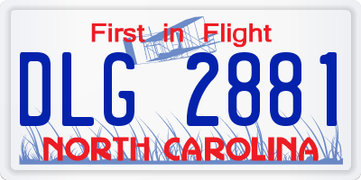 NC license plate DLG2881