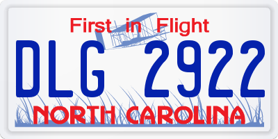 NC license plate DLG2922