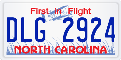 NC license plate DLG2924