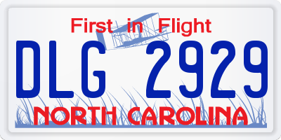 NC license plate DLG2929