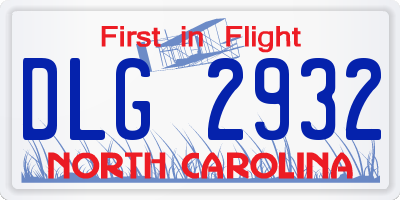 NC license plate DLG2932