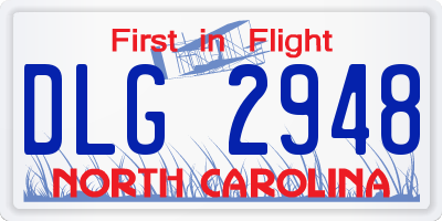 NC license plate DLG2948