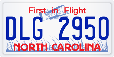 NC license plate DLG2950