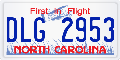 NC license plate DLG2953