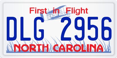 NC license plate DLG2956