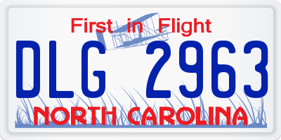 NC license plate DLG2963