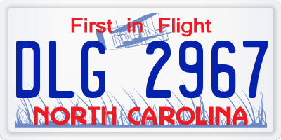 NC license plate DLG2967