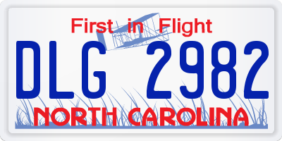 NC license plate DLG2982