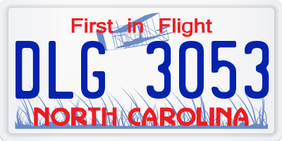 NC license plate DLG3053