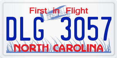 NC license plate DLG3057