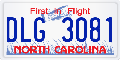 NC license plate DLG3081