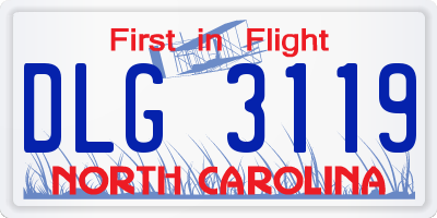 NC license plate DLG3119