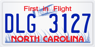 NC license plate DLG3127