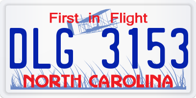 NC license plate DLG3153