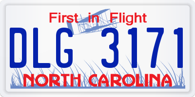 NC license plate DLG3171