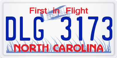 NC license plate DLG3173