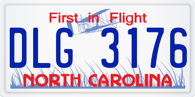 NC license plate DLG3176