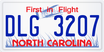 NC license plate DLG3207
