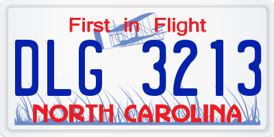 NC license plate DLG3213
