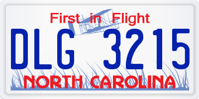 NC license plate DLG3215