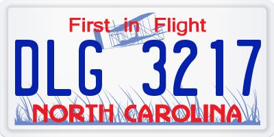 NC license plate DLG3217