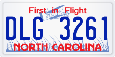 NC license plate DLG3261