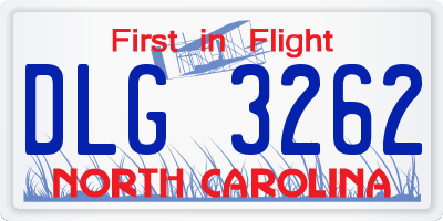 NC license plate DLG3262