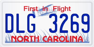 NC license plate DLG3269