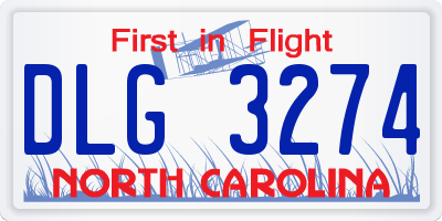 NC license plate DLG3274