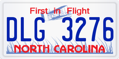 NC license plate DLG3276